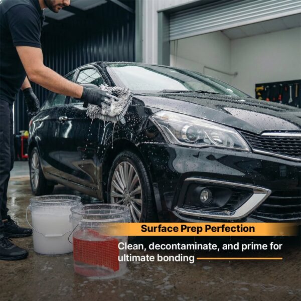 borophene-coating-Motor-Headz-00001 Automotive detailing and car wash at Motor Headz, preparing vehicle surface for bonding.