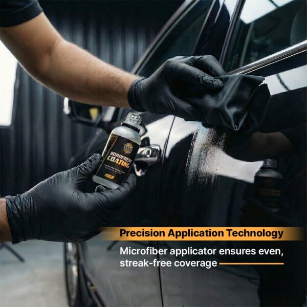borophene-coating-Motor-Headz-00002 High-quality microfiber applicator for even coat application on automobiles, ensuring streak-free results.