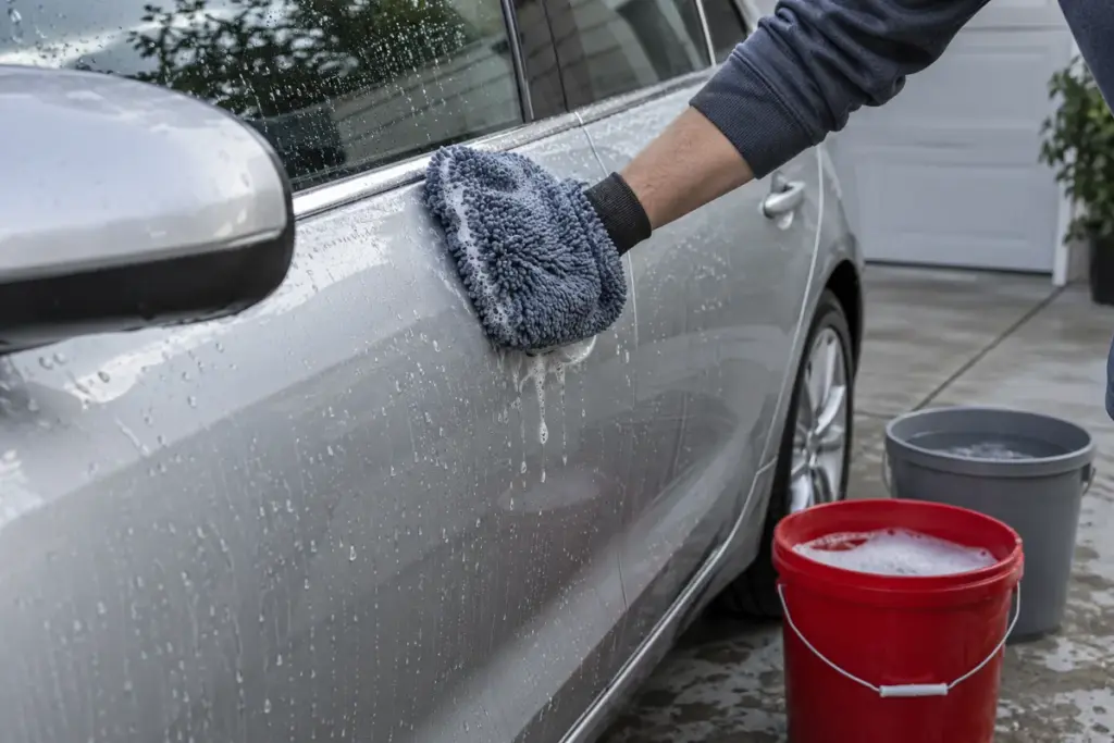 Best car shampoo India wash method using separate wash and rinse buckets